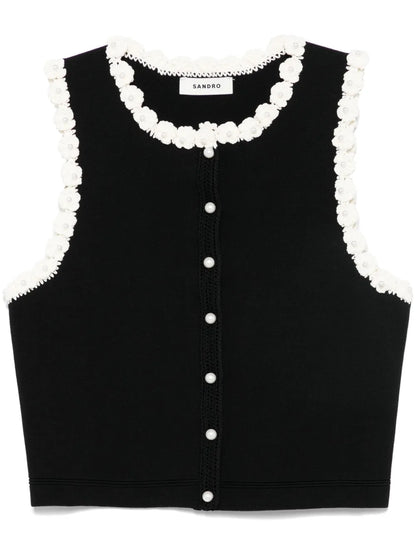 Floral-Appliqué Tank Top