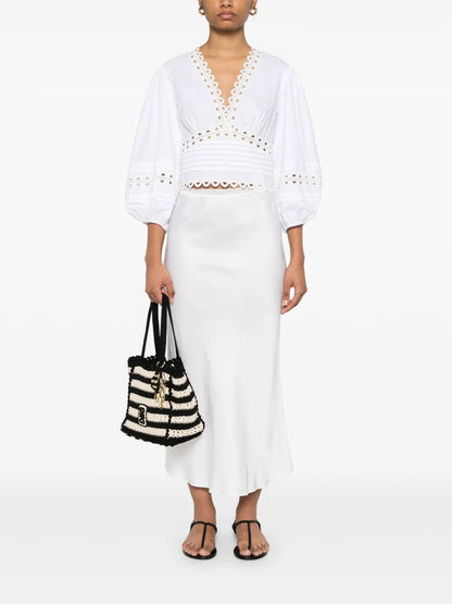 Satin-Effect Midi Skirt