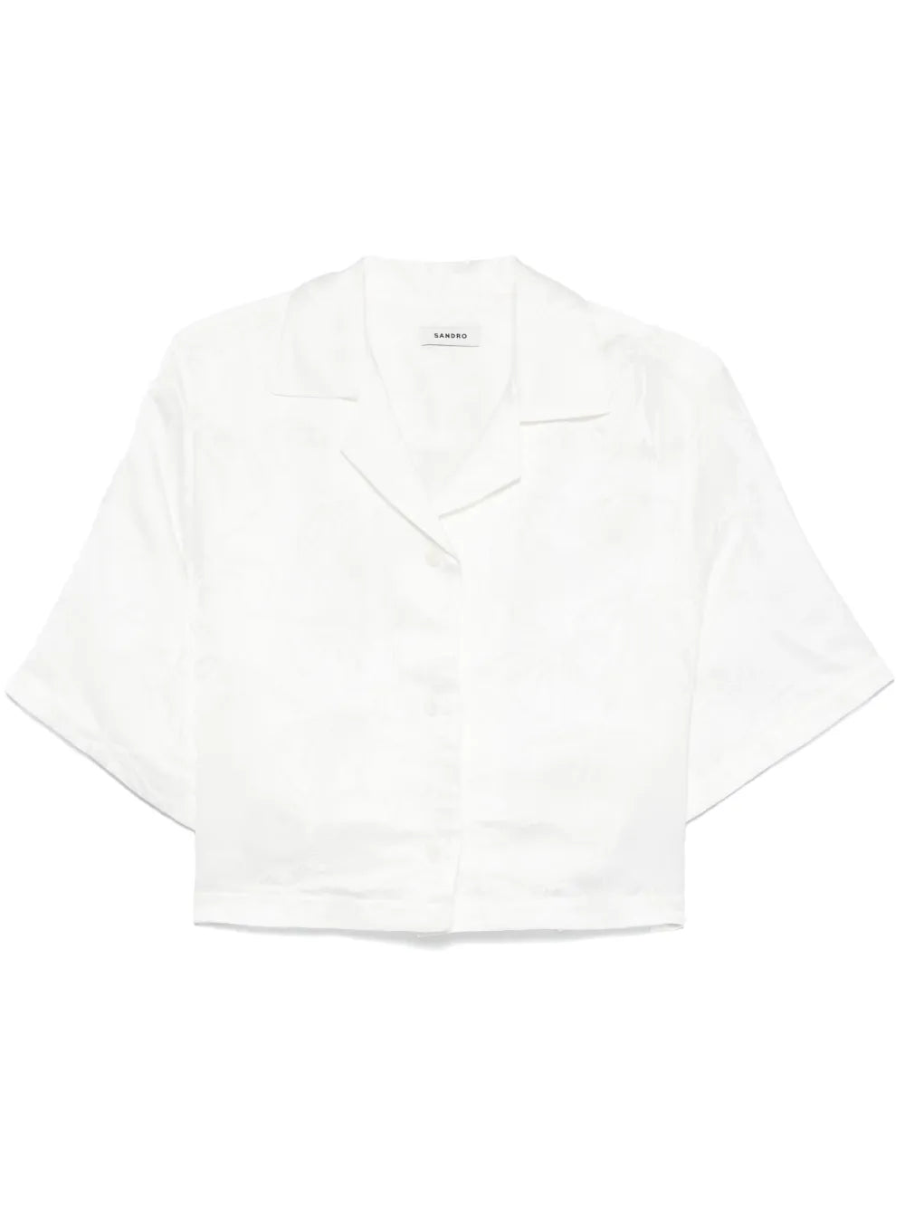 Jacquard-Flowers Cropped Shirt