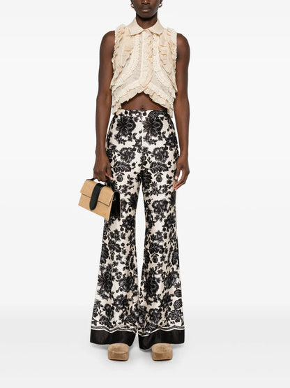 Floral-Print Trousers