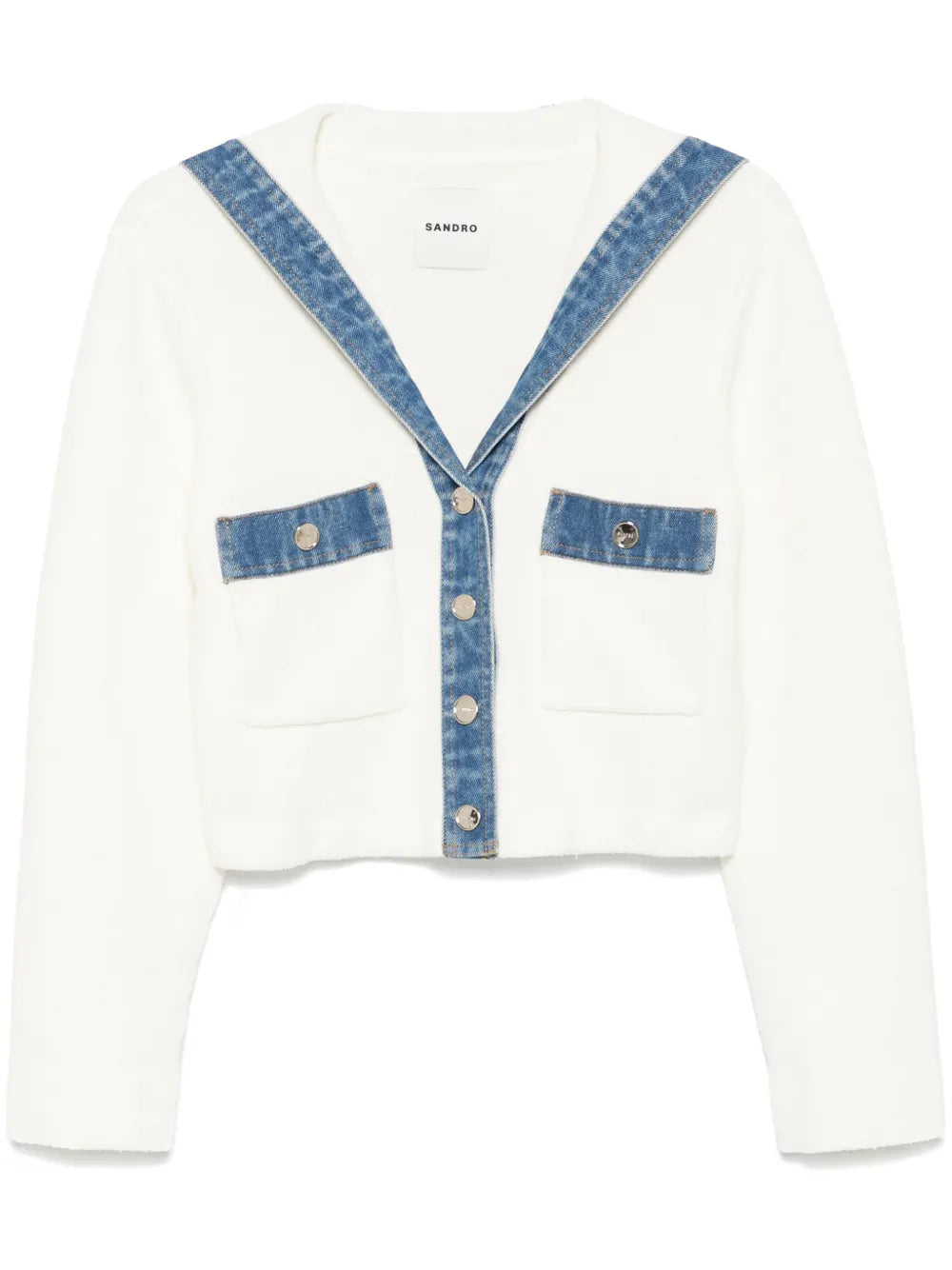 Denim-Trim Hoodie