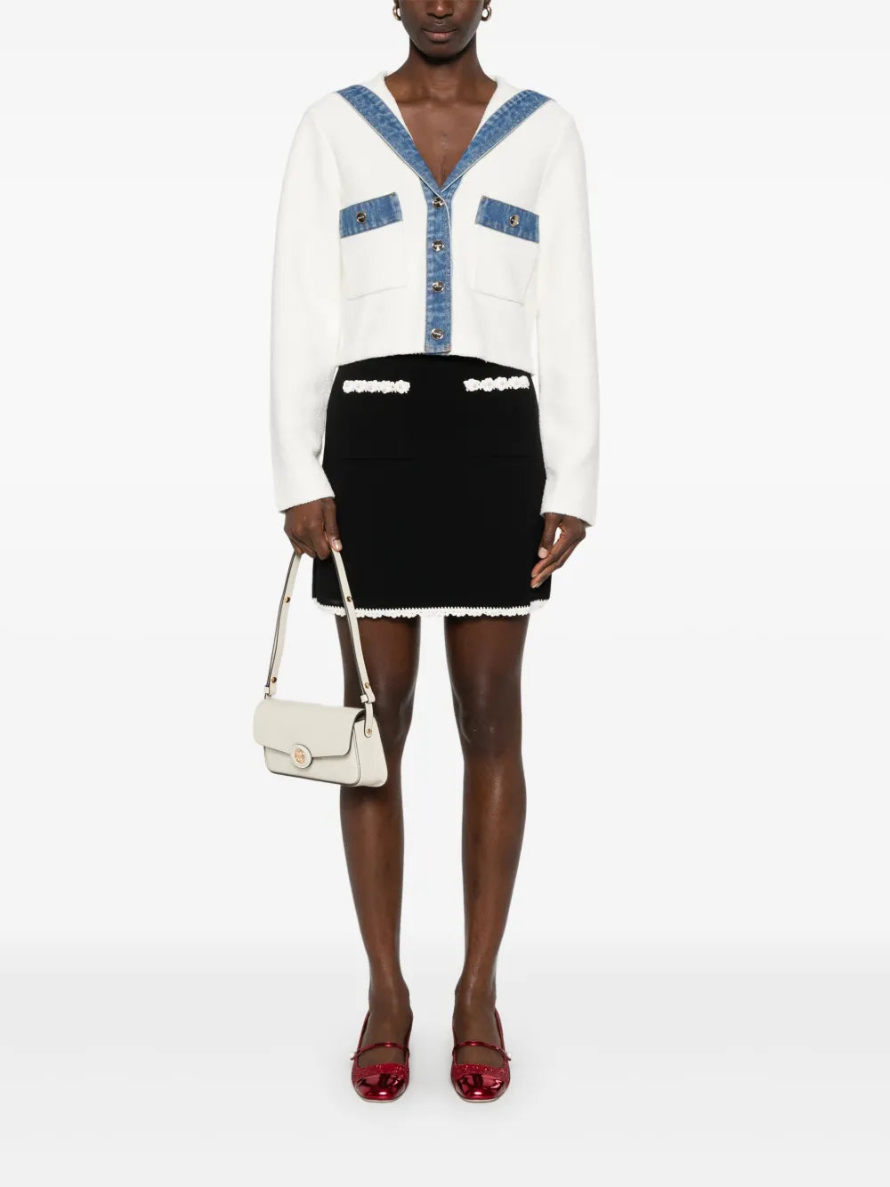 Denim-Trim Hoodie
