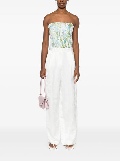 Floral Jacquard Trousers