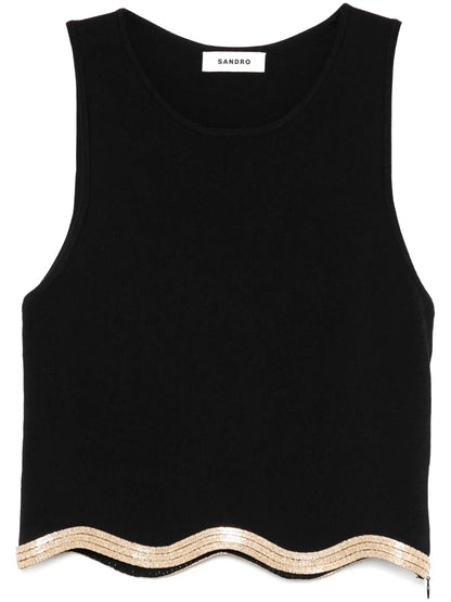 Sequin-Embellished Cropped Top
