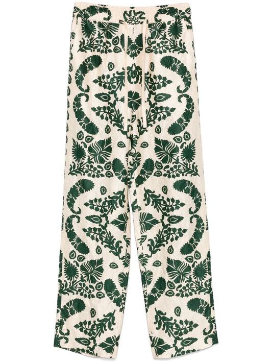 Floral-Print Trousers