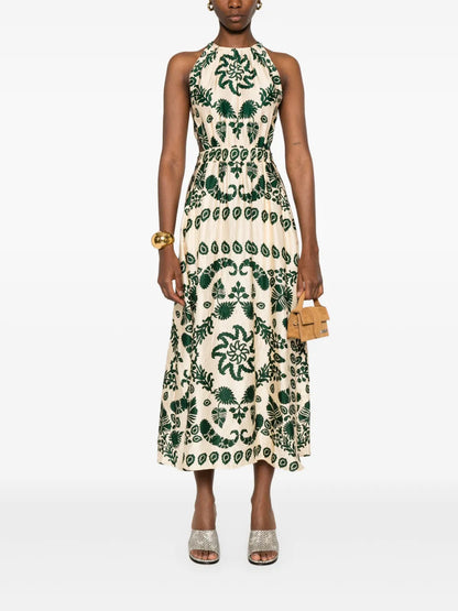Paisley-Print Maxi Dress