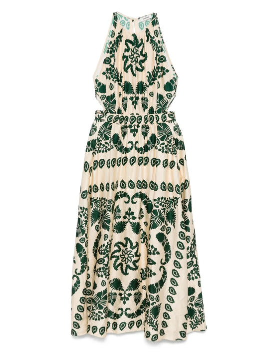 Paisley-Print Maxi Dress