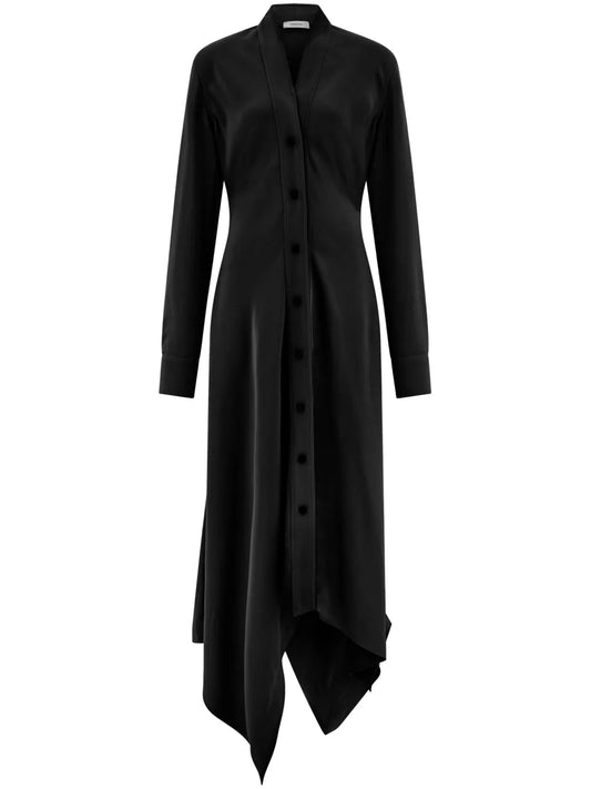 Asymmetric-Hem Maxi Dress