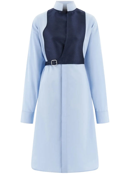 Contrasting Panel Shirt Dress