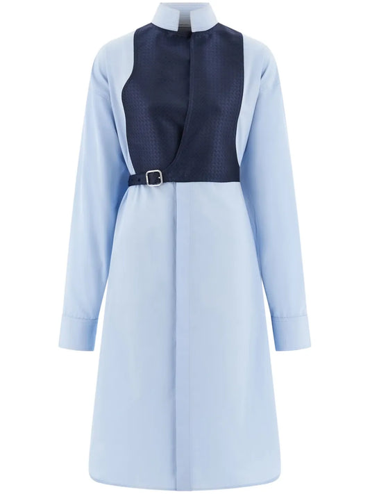 Contrasting Panel Shirt Dress