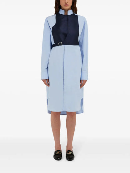 Contrasting Panel Shirt Dress