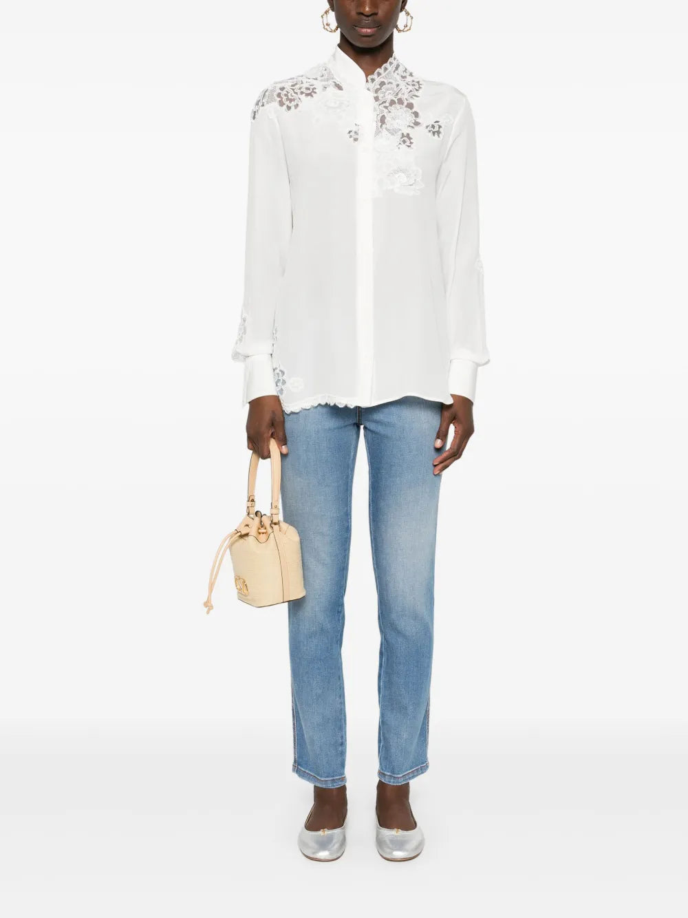 Lace-Appliqué Shirt