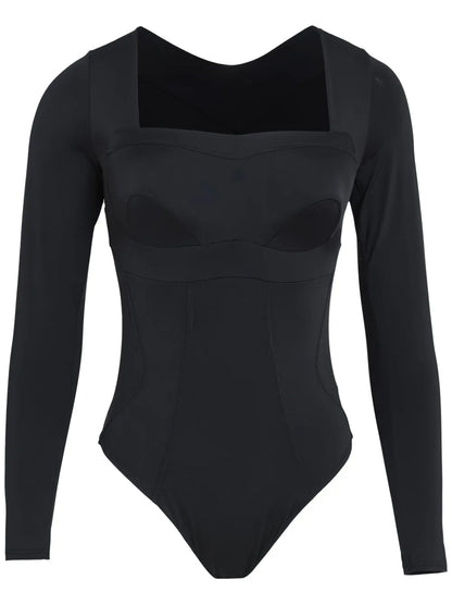 Square Neck Long Sleeve Top