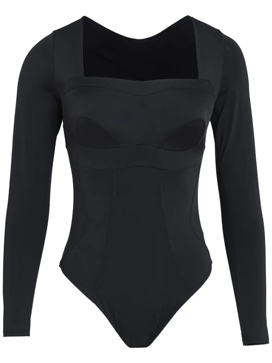 Square Neck Long Sleeve Top