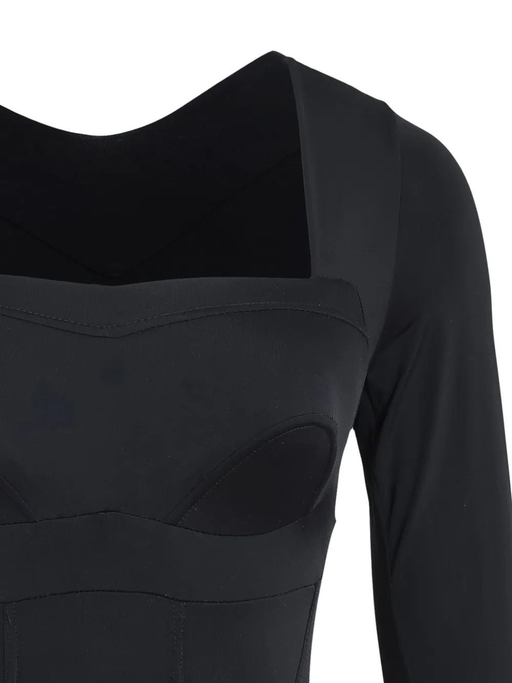 Square Neck Long Sleeve Top