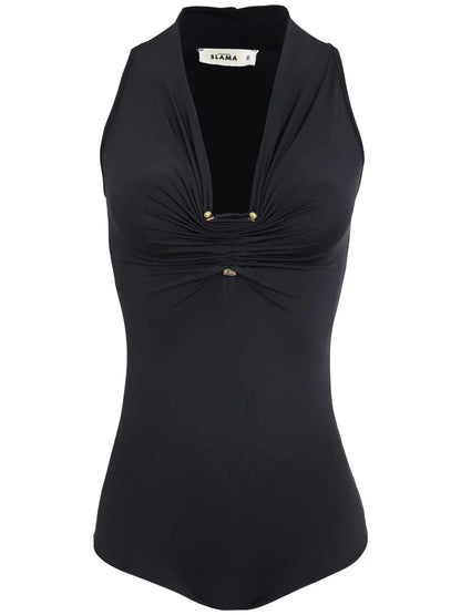 Ruched-Detail Bodysuit