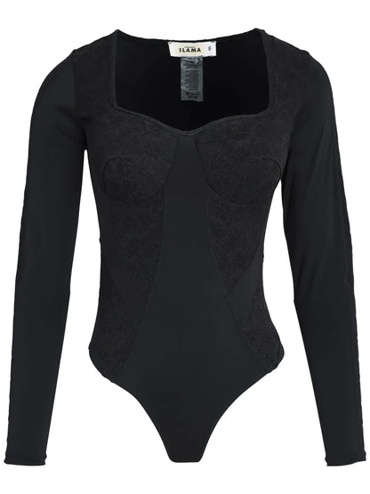 Panelled Lace Bodysuit