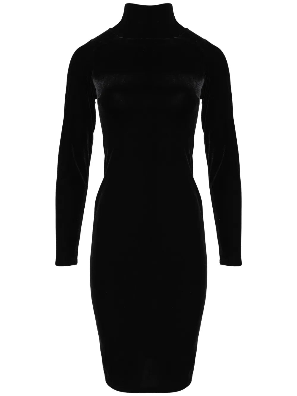 High-Neck Velvet Dress