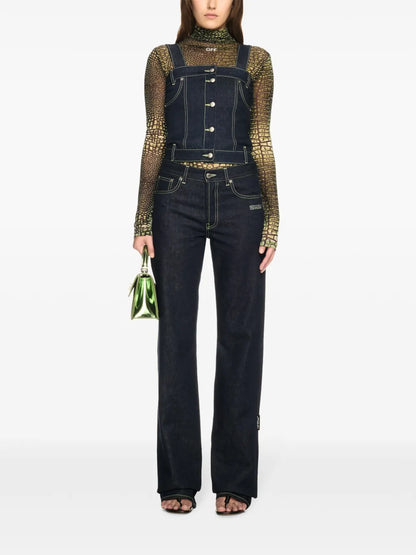 Corset-Style Denim Top