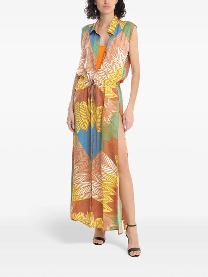 Graphic-Print Maxi Dress