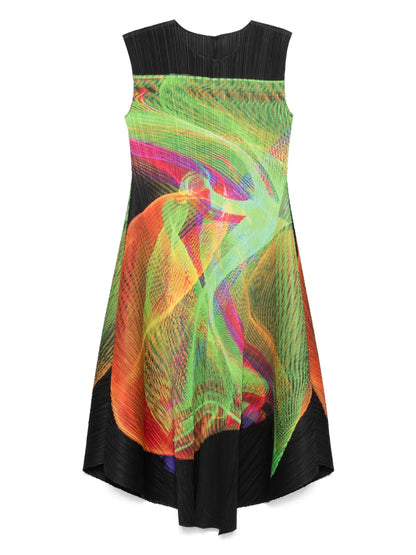Abstract-Print Midi Dress