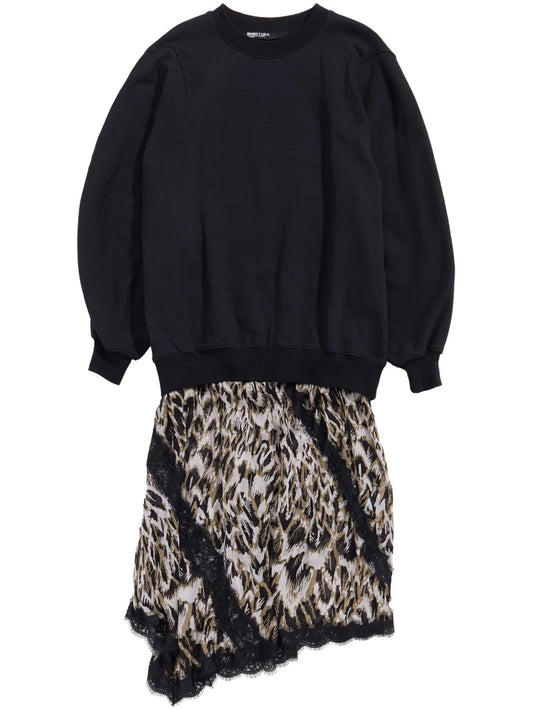 Plumancha-Print Sweatshirt Dress