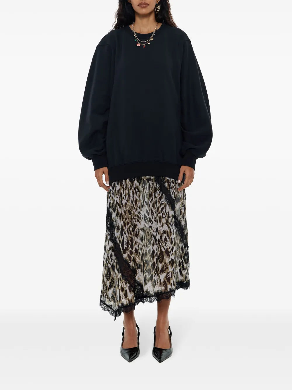 Plumancha-Print Sweatshirt Dress