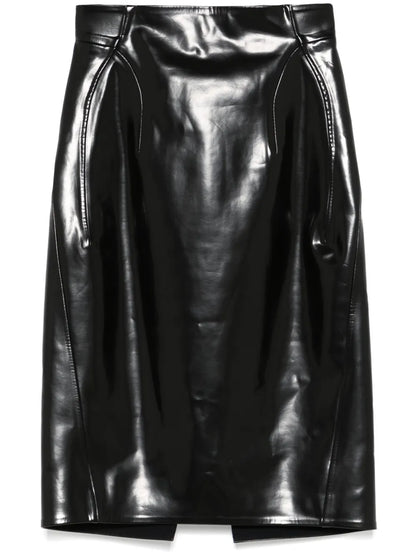 Faux-Leather Mini Skirt