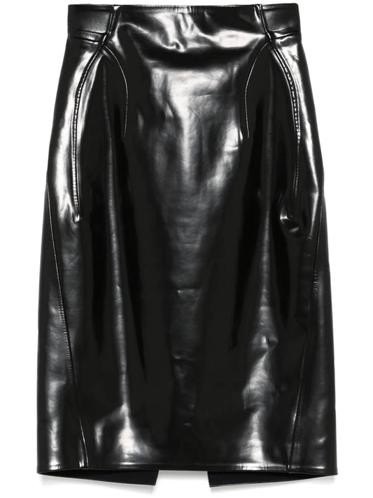 Faux-Leather Mini Skirt