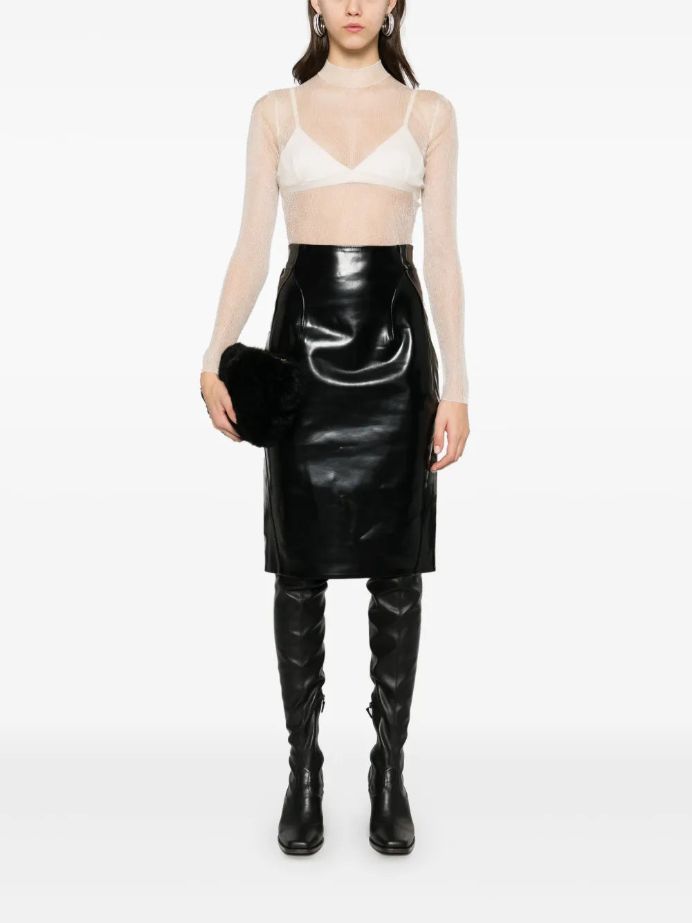 Faux-Leather Mini Skirt