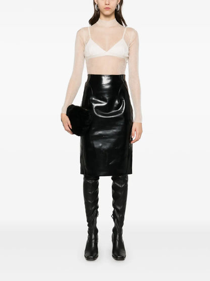 Faux-Leather Mini Skirt