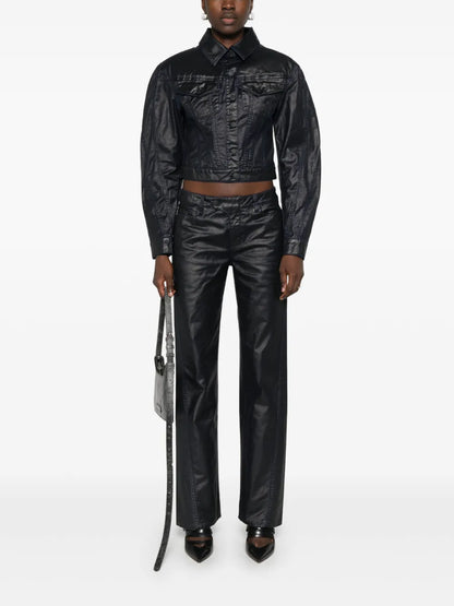 Wax-Effect Denim Jacket