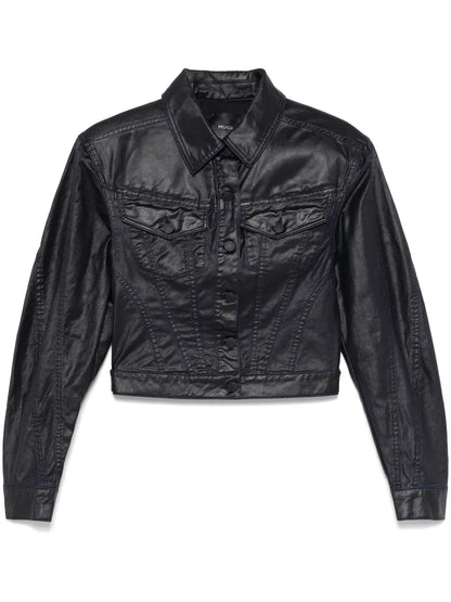 Wax-Effect Denim Jacket
