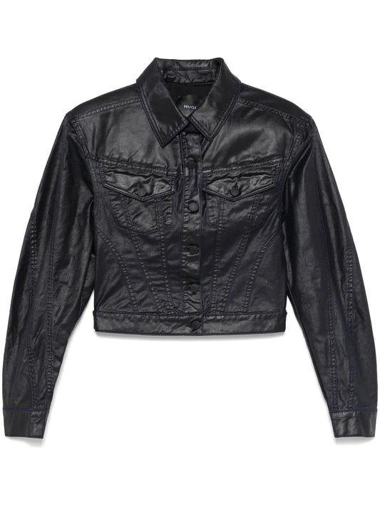 Wax-Effect Denim Jacket