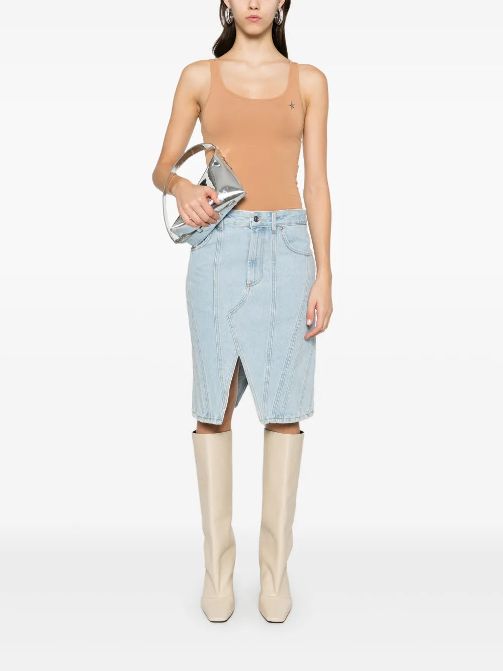 Spiral Denim Skirt