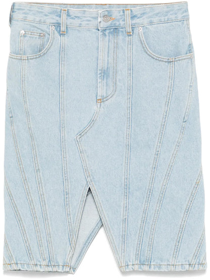 Spiral Denim Skirt