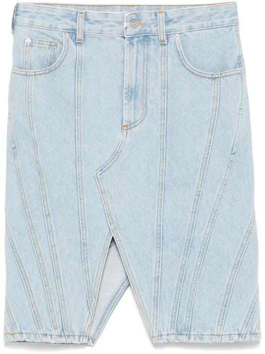 Spiral Denim Skirt