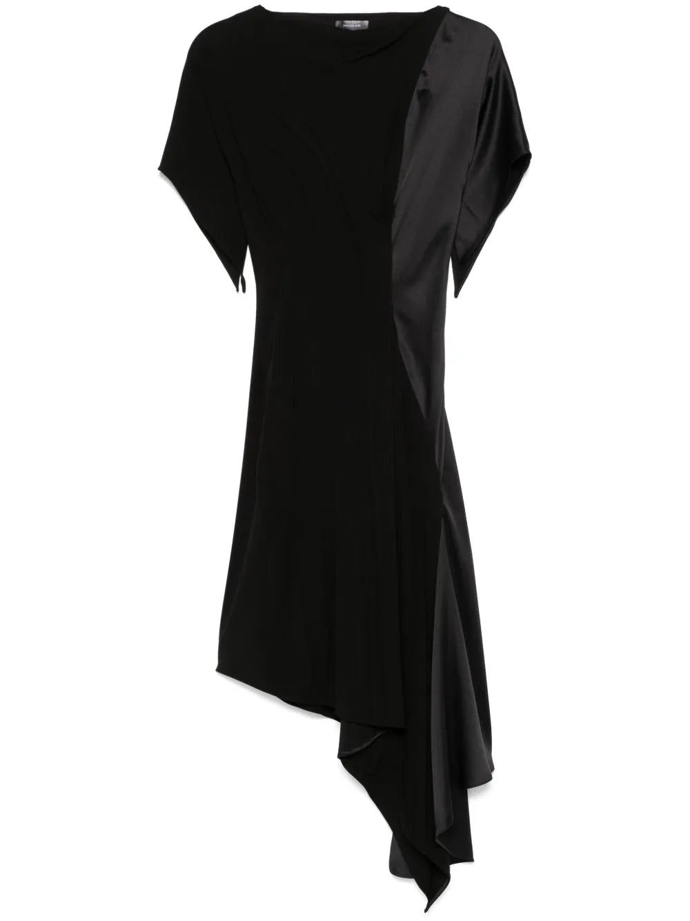 Pleated Asymmetric Midi Dress