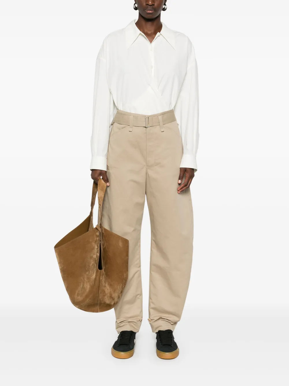 Belted Tapered Trousers