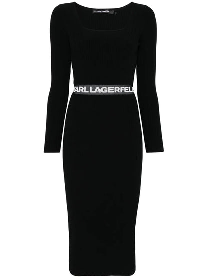 Logo-Intarsia Midi Dress