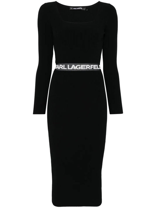 Logo-Intarsia Midi Dress