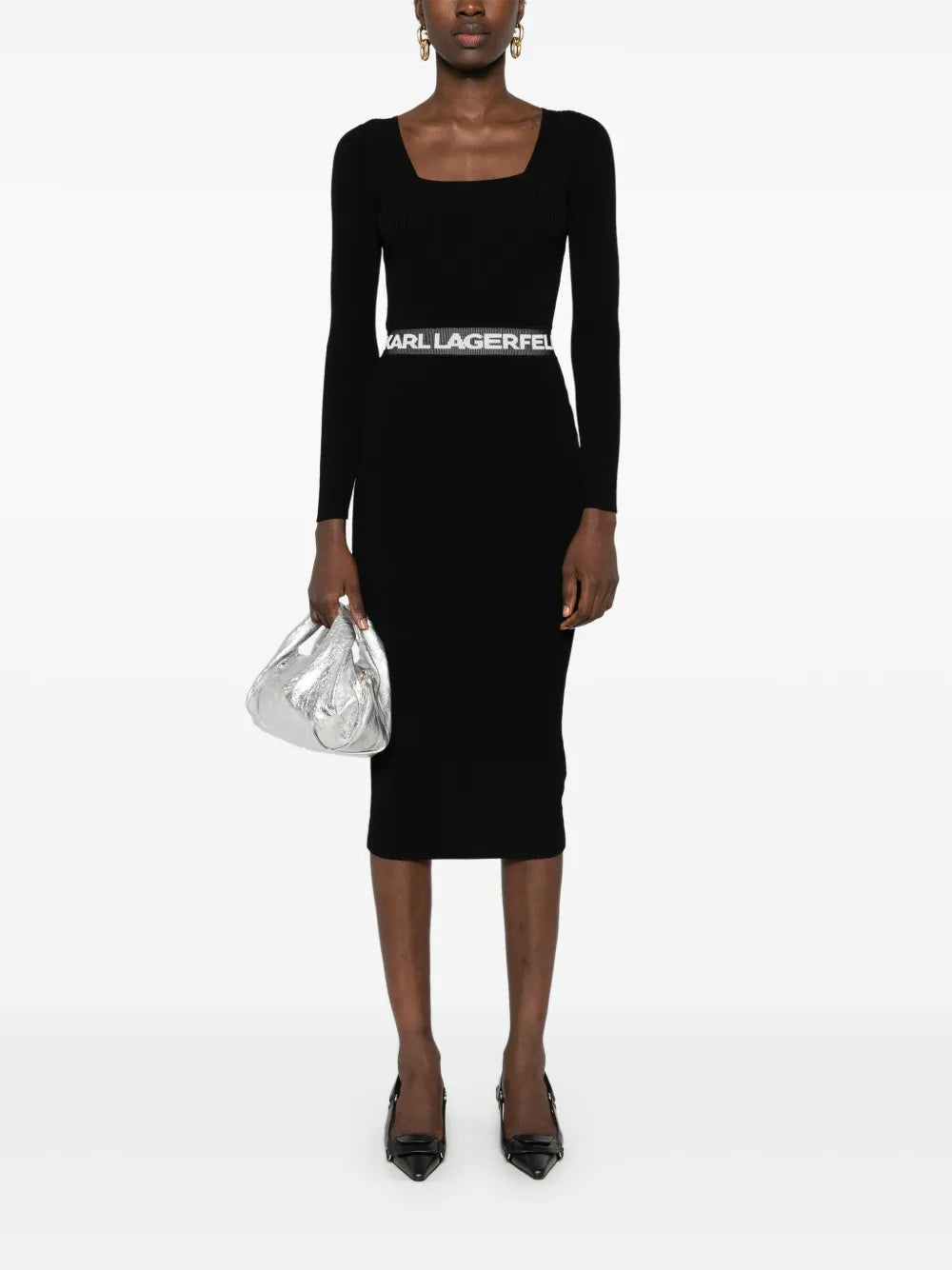 Logo-Intarsia Midi Dress