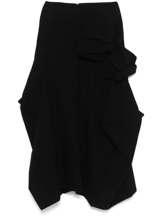 3D-Appliqué Midi Skirt