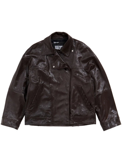 Satin-Finish Leather Jacket