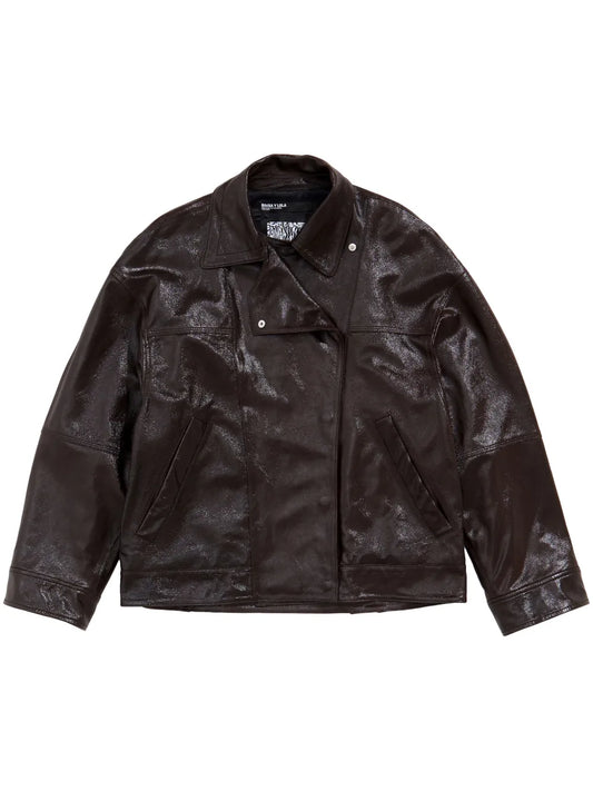 Satin-Finish Leather Jacket