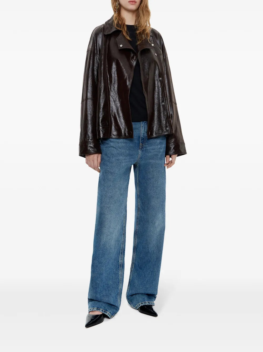 Satin-Finish Leather Jacket