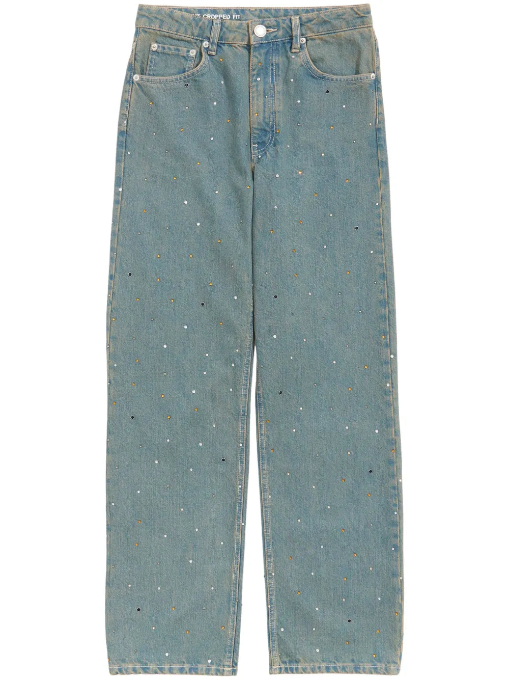 Crystal-Embellished Cropped Jeans