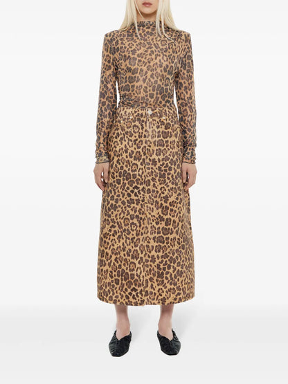 A-Line Leopard-Print Skirt