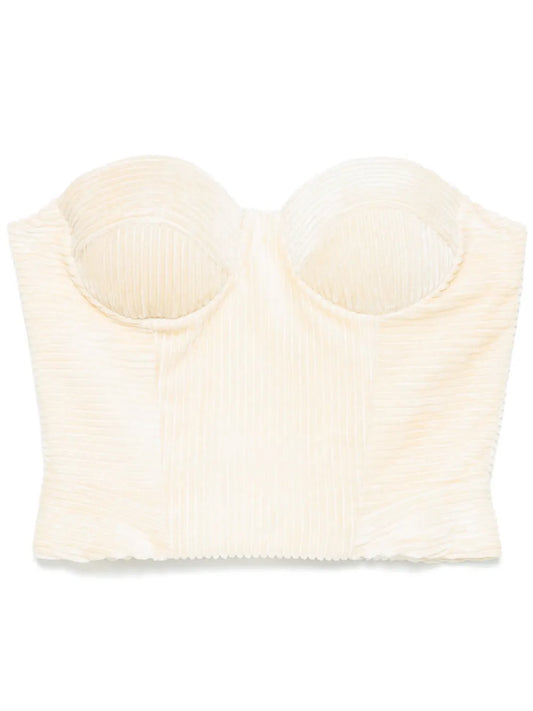 Ribbed Velvet Bustier Top