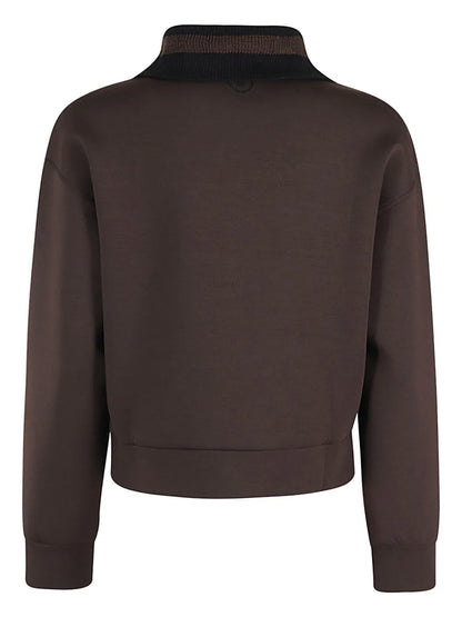 Contrast-Collar Polo Top